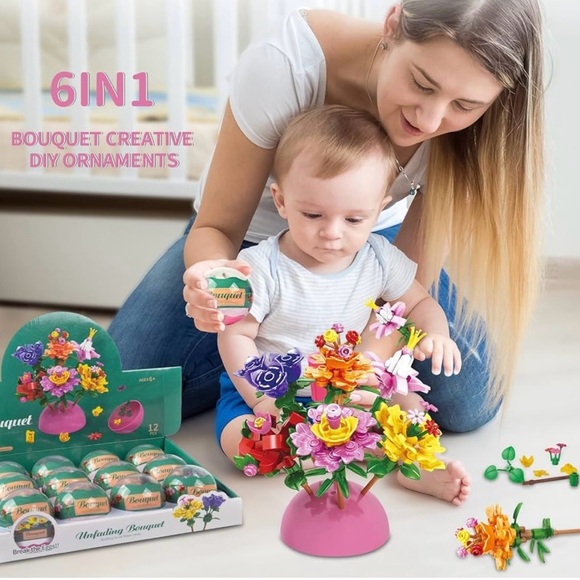 12 Pack Filled Eggs with 157 Pcs DIY Flower Garden Building - Picture 3 of 11